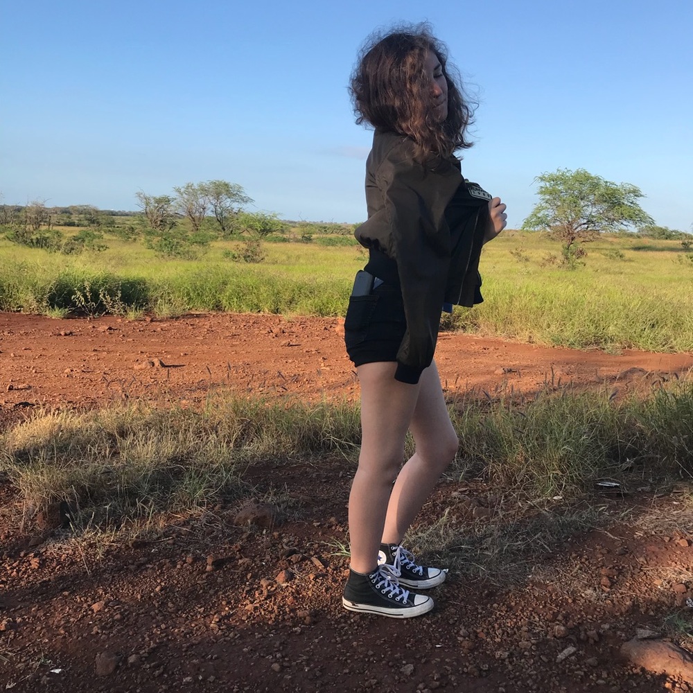 Swamp green bomber with patches